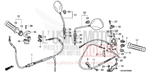 LEVIER DE GUIDON/COMMUTATEUR/CABLE SJ50W de 1998